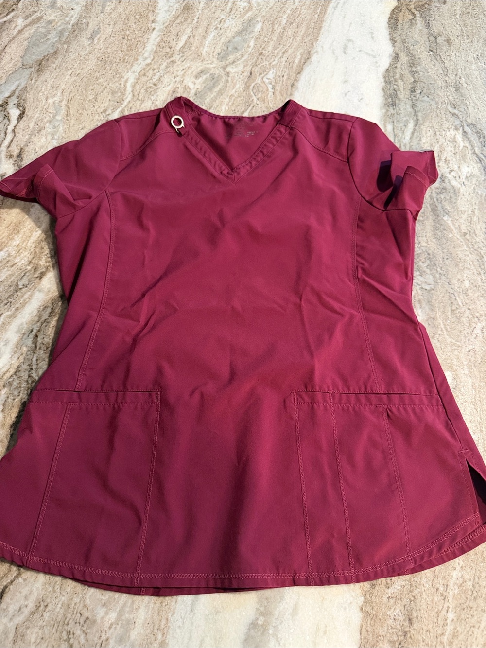 Cherokee Infinity Women’s V-Neck Scrub Top & joggers Scrub SET- Burgundy
